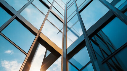 Detail of modern architecture buildings. Symbol of real estate, business, prosperity. Beautiful sunny day