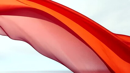 Elegant Red Silk Fabric Flowing Smoothly in the Wind, Abstract Background Motion - Powered by Adobe