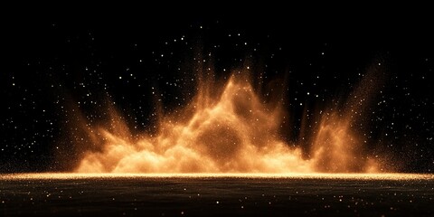 A large amount of golden dust falling to the ground