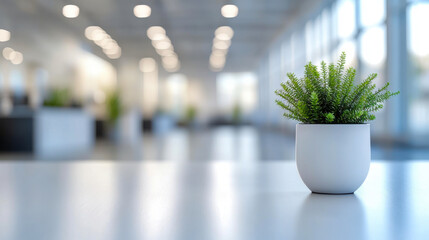 white office interior with a blurred focus