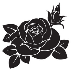 Vector rose flower illustration with floral design and decorative nature elements