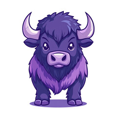 Fototapeta premium Adorable Purple Yak Cartoon Illustration