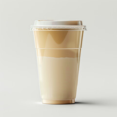 Iced coffee in plastic cup isolated on white background