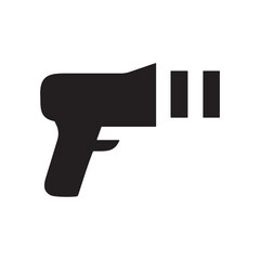 Powerful Announcement Megaphone Gun Icon Design, Vector Illustration