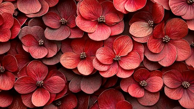 Elegant texture of burgundy hydrangea flowers creating a rich botanical tapestry