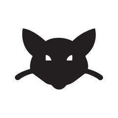 Simple Black Silhouette of a Fox Head Vector Illustration