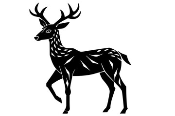 Vector art of silhouette of  Geometric Stag Design