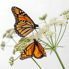 Obraz premium Mating Butterflies Isolated on White