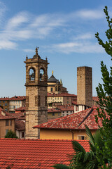 Bergamo Alta rooftops viewed from La Rocca during daytime