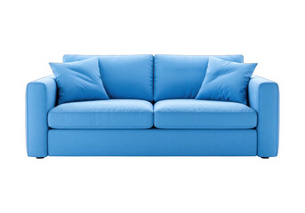 Modern Sky Blue Two Seater Sofa with Plush Cushions for Contemporary Living Room Decor