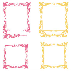 A set of vector corner silhouette elements in vibrant colors, showcasing vintage, floral, geometric, and minimalist styles suitable for borders, frames, and certificate decoration.
