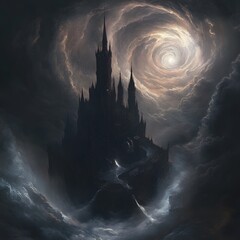 Spires of Shadow: An Obsidian Castle Hidden Within a Thunderous Mountain Range