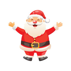 "Happy Cartoon Santa Claus with Outstretched Arms"