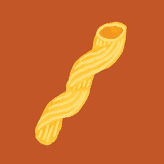 Pasta Types Illustration Cellentani