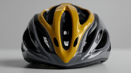 Fototapeta premium Centered Bike Helmet Mockup on Plain Background – Minimalist Safety Gear Product Display
