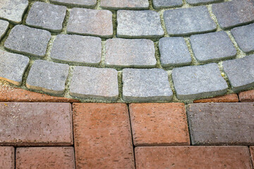 Colorful cobble stone pattern background on a floor