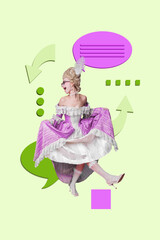 Collage of young people surrounded by digital chat windows symbolizing online communication social media virtual chatting