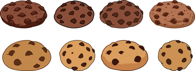 chocolate chip cookies vector illustration art design