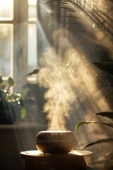 The light mist emitted by the humidifier