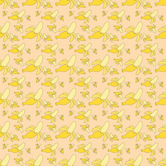 Seamless Pattern of Banana Illustration.