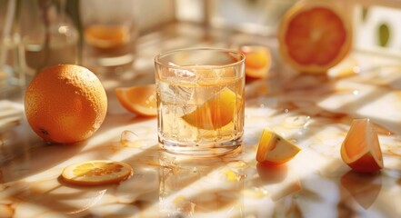 Freshly squeezed juice in a glass