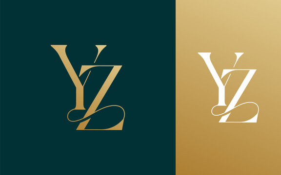 Initial letter ZY YZ logo design vector illustration for couple, wedding, and business