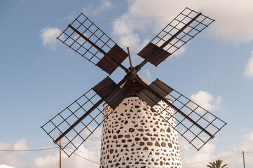 Detalle del Molino de viento en Lajares, Fuerteventura