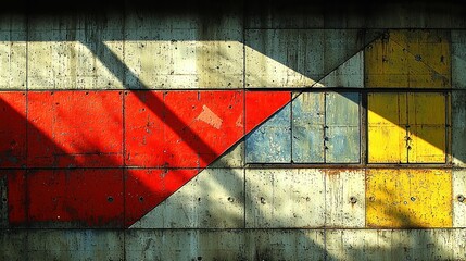 Naklejka premium Abstract industrial wall with vibrant color panels