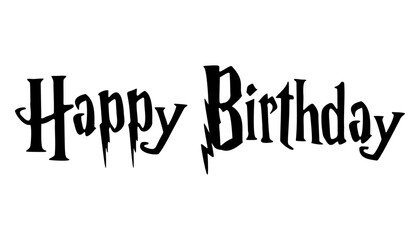 Naklejka premium Happy Birthday School of Magic style lettering
