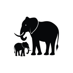Obraz premium Elephant silhouette vector