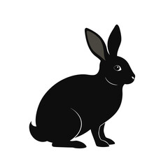 silhouette of rabbit on white background 