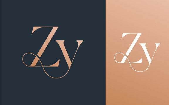 Initial letter ZY YZ logo design vector illustration for couple, wedding, and business