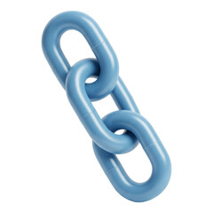 Obraz premium Blue 3D Chain Links Symbolizing Strength and Security on White Background