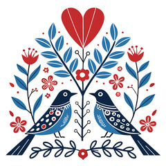 a bird and flower art
