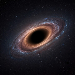 Obraz premium Photorealistic Supermassive Black Hole in a Starry Galaxy