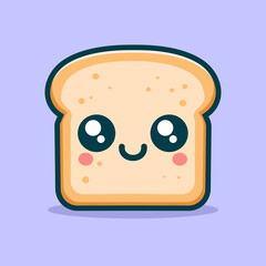 Cute Bread Cartoon Vector Art, Illustration and Graphic