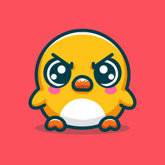 Cute Angry Duck Cartoon Vector Art, Illustration and Graphic