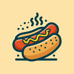 Cute Hotdog Cartoon Vector Art, Illustration and Graphic