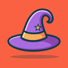 Cute Witch Hat Cartoon Vector Art, Illustration and Graphic