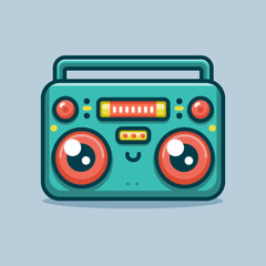 Fototapeta premium Old Tape Recorder Cartoon Vector Art, Illustration and Graphic