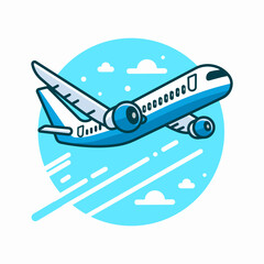 Cute Aircraft Cartoon Vector Art, Illustration and Graphic
