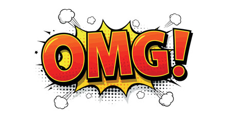 Colorful comic style omg vector illustration for posters and pop art designs