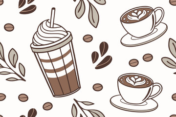 coffee seamless pattern