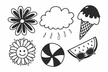 cute kids doodle flower 