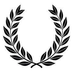 Obraz premium Black laurel wreath graphic isolated on white background