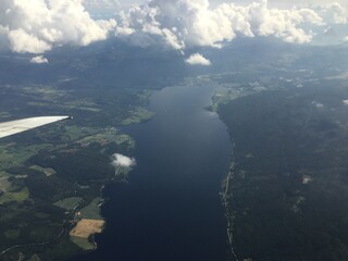 aerial view of Norway in summer
