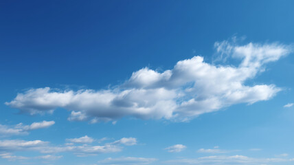 Obraz premium Blue sky panorama with gentle white clouds, peaceful atmosphere, wide view, natural outdoor background