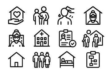 Healthcare and support concept vector illustration, ideal for posters and infographics, line style