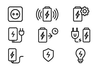 Energy and charging icons vector illustration for technology design
