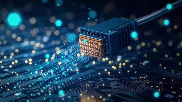 Close-up of network cables in server room, IT infrastructure concept